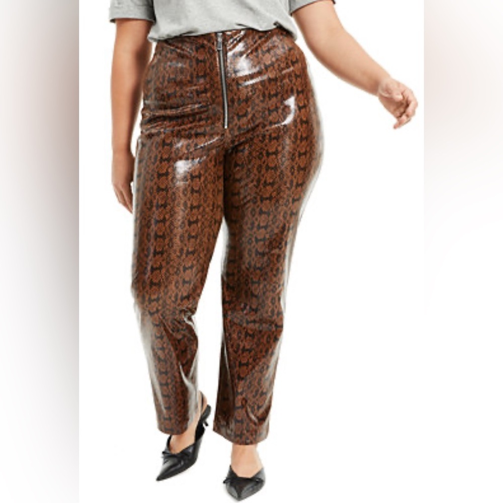 DANIELLE Bernstein Danielle Bernstein Women's Plus Size Faux-Snakeskin Pants 20W